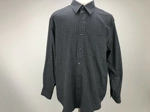 Eddie Bauer XL Black Check Button-Up Long Sleeve Casual Mens Shirt - Picture 1 of 6