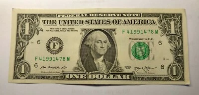 FR-1928F Federal Reserve Note Series 2003 A unique serial number F 419914-78 M - Image 1 of 2
