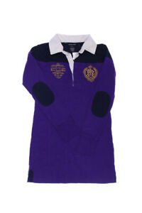 RALPH LAUREN dress Sweat Logo-Stitching 7 = 122 violet blue black
