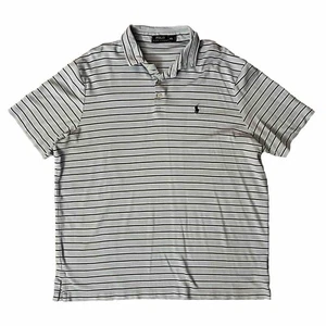 Polo Ralph Lauren Polo Shirt 2XL blu cipria blu navy a righe preppy golf XXL - Foto 1 di 8