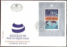 FDC 1989 Ninth Non-Aligned Summit Belgrade Serbia Yugoslavia Block