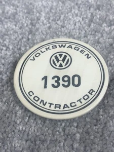 Vintage Volkswagen Contractor ~ Button Pinback Pin ~ Rare - Picture 1 of 3