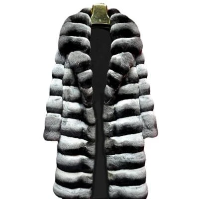 Men's Winter Warm Zebra Faux Fur Coats Single Breasted Mid Length Parka Casual - Image 1 of 4