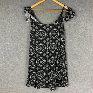 Jay Jays Dress Womens 12 Black White Shift Geometric Boho Wavy Flowy Ladies - Picture 1 of 12