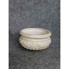 Vintage White Porcelain Ceramic Floral Embossed Planter Trinket Bowl Home Decor