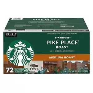 Starbucks Pike Place K-Cups arrosto medio numero 72 - cialde Keurig K-cup - Foto 1 di 2