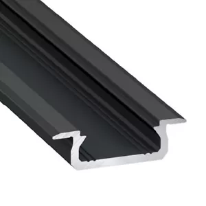 1m KL1 LED profile extrusion channel, black anodized alu., diffuser, strip light - Picture 1 of 5