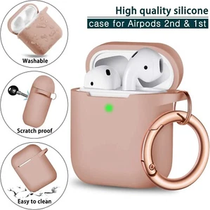 AirPods Case Cover with Rosegold Keychain, Apple AirPods Series 1 & 2, R-fun - Picture 1 of 3