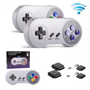Wireless 2.4G SNES Controller Remote Gamepad For Original Super Console SFC 2PCS - Picture 1 of 49