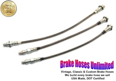 JUEGO DE MANGUERA DE FRENO INOXIDABLE Pontiac GTO 1964 1965 - Tambor delantero Foto 1 de 2