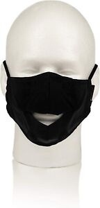 Face Mask w/ Flap, Magnetized, Double Layer Cotton, Wind Instruments - Black, M