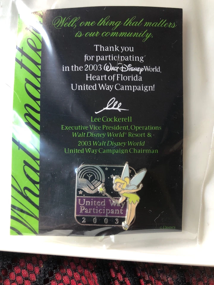 Disney Pin - WDW - 2003 United Way Participant - TINKER BELL - NEW - Image 1 of 1
