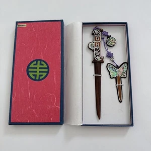 NUEVO Conjunto de Abridor de Cartas y Incrustaciones de Madera Madre de Perla LG & SM HECHO EN COREA - Imagen 1 de 6