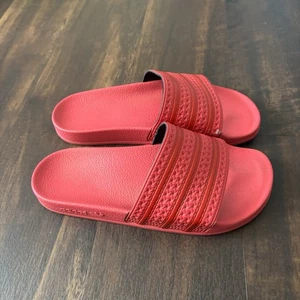 Adidas Adilette Aqua Slides Women Hot Pink Scarlett’s Size 8 **paint Stains - Picture 1 of 7
