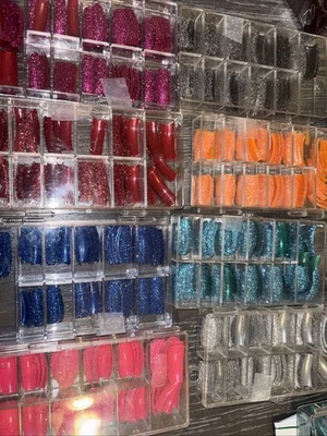 Design Nail Tips Glitter Many Colors NEW Pick Your Color - Image 1 of 4