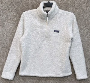 Patagonia Womens Medium White Los Gatos Fleece Jacket 1/4 Zip Outdoors 25235 - Picture 1 of 11