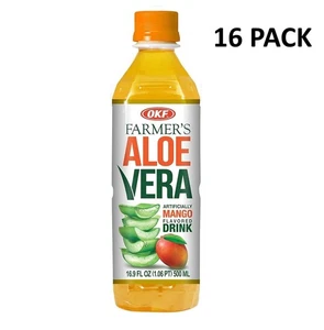 Bebida de Aloe Vera OKF Farmer's, Mango, 16.9 Onzas Líquidas (Paquete de 16) - Imagen 1 de 3