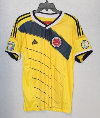 Camiseta de Fútbol 100% Auténtica Adidas Colombia 2014 Copa Mundial de la FIFA Camiseta MEDIANA Foto 1 de 4