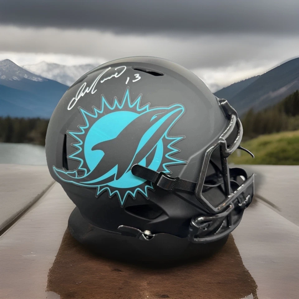 Casco de velocidad Schwartz firmado por Dan Marino Miami Dolphins Eclipse tamaño completo certificado de autenticidad Foto 1 de 4