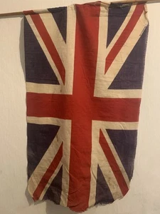 Vintage British Union Jack Flag - Marked British Made - Printed Cotton - Rare - Picture 1 of 9