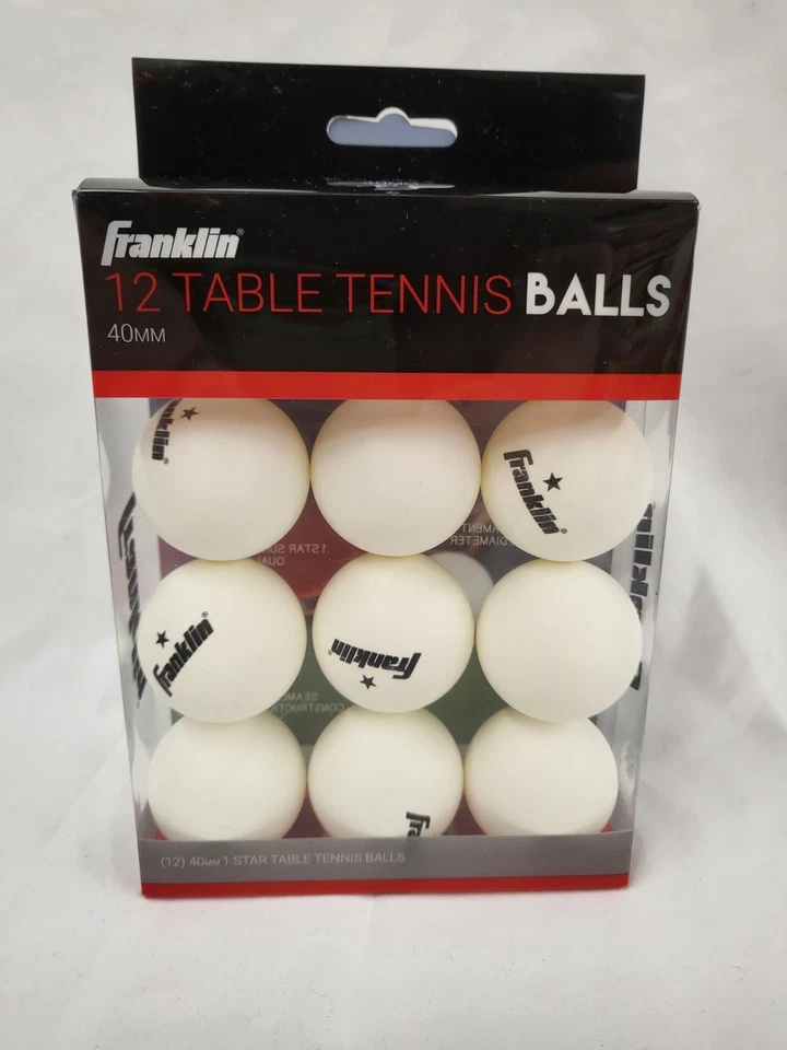 Franklin Sports Ping Pong Balls Official Size 40mm 12 Count White - Image 1 of 1