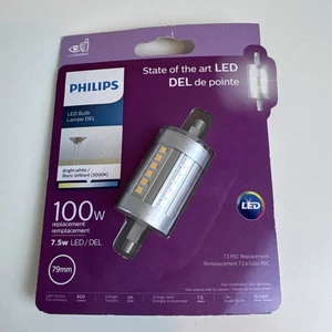 NEW Philips 471946 T3 RSC LED Light Bulb 7.5W = 100W 3000K 800 Lm. Double Ended - Picture 1 of 12