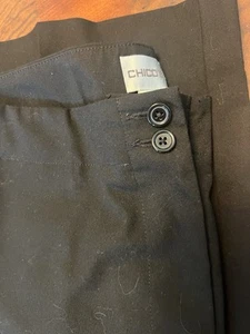 Chico's Pants Sz 2 Short Black Classic Packable Classic Trouser - Picture 1 of 6