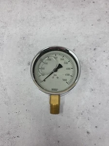 WIKA Manometro 4", 1/2" MNPT, 0-5000PSI, BH2 Riempito di Liquido, Inox - Foto 1 di 4