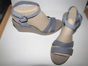 Crocs 'Leigh II' Ankle Strap Blue Wedge Sandals - 10 - Picture 1 of 5