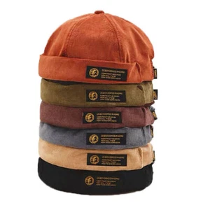 Unisex Vintage Gorro Pana Docker Sombrero Sin Ala Puño Enrollado Gorra Puerto - Imagen 1 de 16