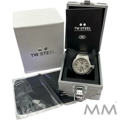 TW Steel Canteen Mother Of Pearl Dial TW302 Diamond Box and Papers $450 Retail - Image 1 of 4