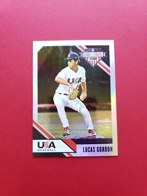2020 Panini Stars & Stripes Lucas Gordon /49 Sapphire Foil Parallel #40 - Image 1 of 4