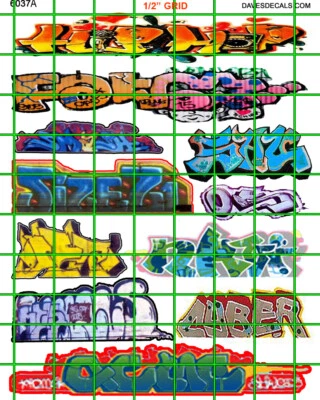 6037 DAVE'S DECAL HO SCALE DECALS URBAN GRAFFITI TRAIN BOXCARS STREET CITY WALLS - Image 1 of 4