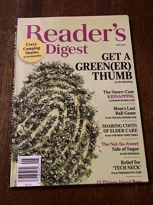 Reader's Digest Magazine May 2024 Get a Green(er) Thumb Crazy Camping Stories - Image 1 of 2
