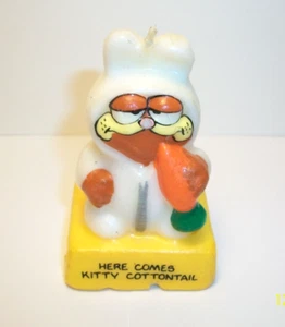 Vintage 1981 ~ Candela Garfield - coda di cotone gattino ~ alta 3 1/2" - Foto 1 di 5