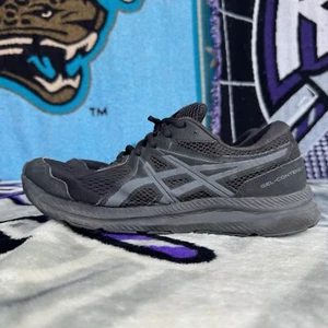 Size 9.5 - Asics Mens Gel Contend 7 1011B039 Black Running Shoes Sneakers Wide - Picture 1 of 9