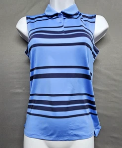 Puma Stripe Sleeveless Women's Golf Polo shirt Blue no size tags possible size S - Picture 1 of 13