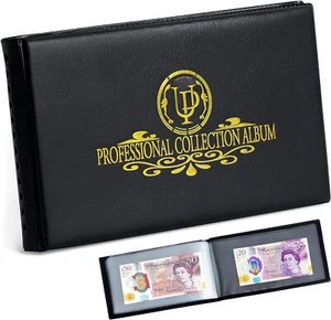 40 Taschen Banknoten Geldschein Sammelalbum - 20 Blatt transparent Dollarschein halten - Bild 1 von 4