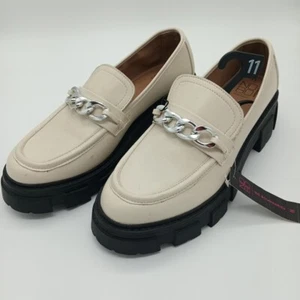 No Boundaries Lug Bottom Loafers Women's Fashion Sz 11 beige chain slip-on - Picture 1 of 8
