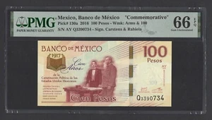 Mexico 100 Pesos 2016 P130a Uncirculated Grade 66 - Picture 1 of 2