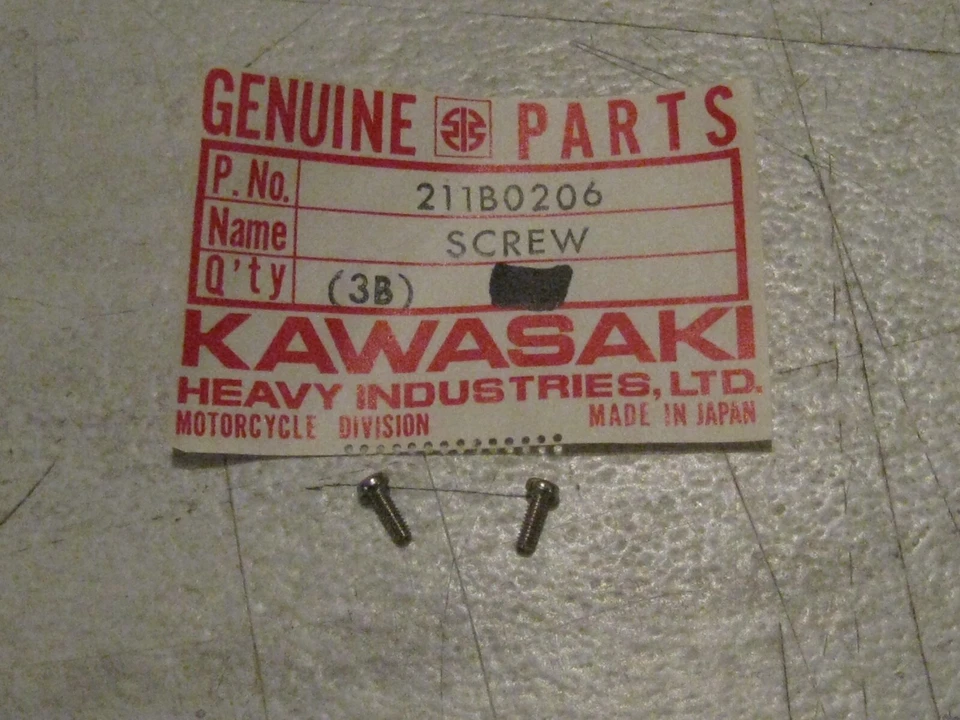 KAWASAKI H1/W1/W1SS/W2SS/W2TT/W1/A7/A1/KH HANDLE SWITCH SCREW (2) NOS! - Image 1 of 1