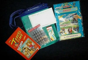 US Airways Vintage In-Flight Kids Zipper Pouch Activity Pack mit Uniset Airport - Bild 1 von 4