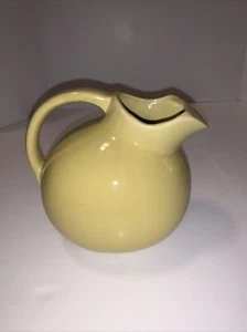 VINTAGE USA Pottery YELLOW Ball Pitcher with Ice Guard 5" - Picture 1 of 6