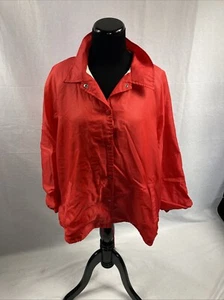 Cortavientos a presión vintage Sears para hombre talla grande o XL ver medidas rojo - Imagen 1 de 7