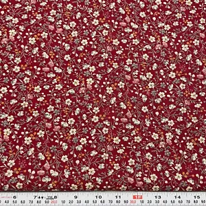 Vintage Joan Kessler for Concord Florals on Burgundy Cotton by the HALF YARD - Picture 1 of 2