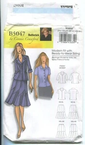 CHAQUETA, CAMISA Y FALDA MUJER BUTTERICK EASY B5047 CONNIE CRAWFORD TALLA XXL-6X UC - Imagen 1 de 3