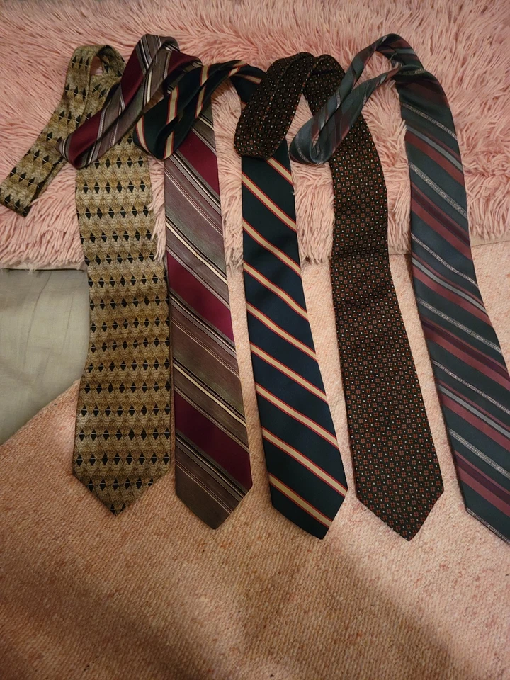5 Pcs LOT of Classic Men's Work or Play Stylish Neck Ties - Image 1 of 4