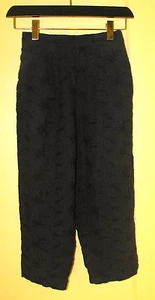 Via Vai NWT BLACK Classic-rise Embroidered Linen CROPPED PANTS ~ Size S  24x21 - Picture 1 of 5
