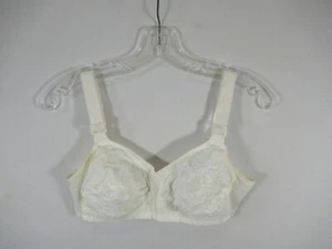 Vintage 70s Sears Bra 38B Ivory Wireless Unpadded Lace Seamed - Picture 1 of 7