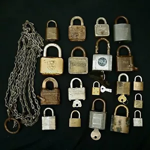 Vintage Vorhängeschloss Flügel Kette Lot York Master Slaymaker Sargent Safegard American - Bild 1 von 13
